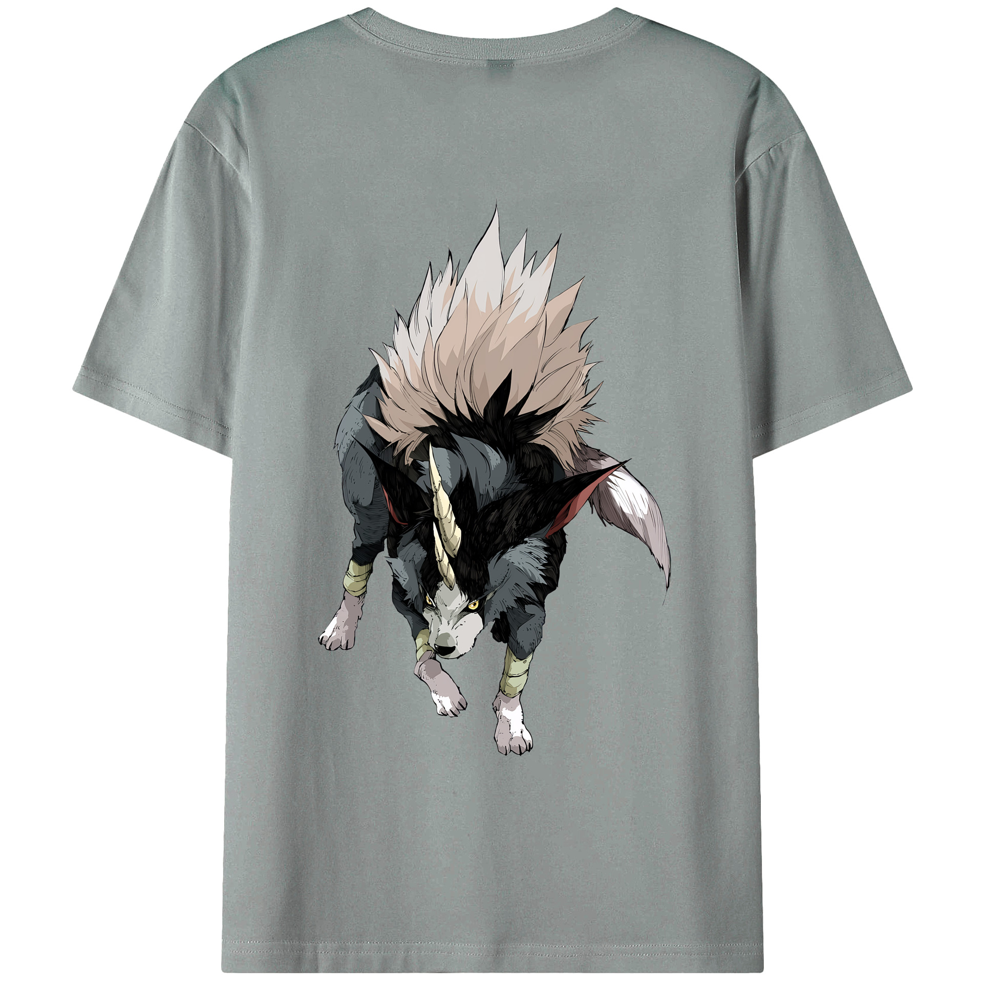 （画像用） 転スラ Regarding Reincarnated to Slime 綿100％ メンズ半袖Tシャツ（バックプリント） 通気性